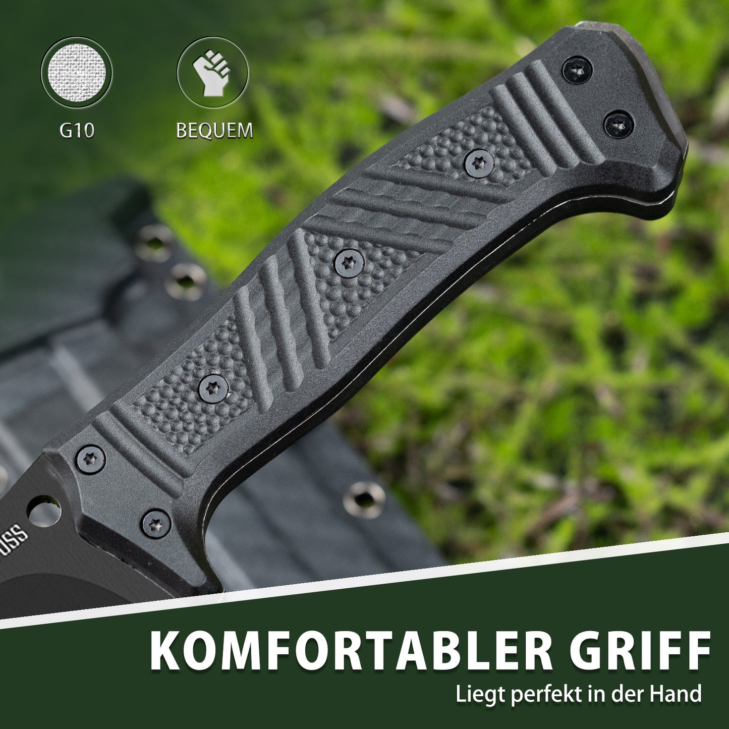 NedFoss FÖRSTER Machete, 37.5CM großes FULL TANG Survival Machete aus einem Stück Stahl mit Scheide, Scharfes Outdoor Messer, Buschmesser für Gartenarbeit, Bushcraft & Outdoor