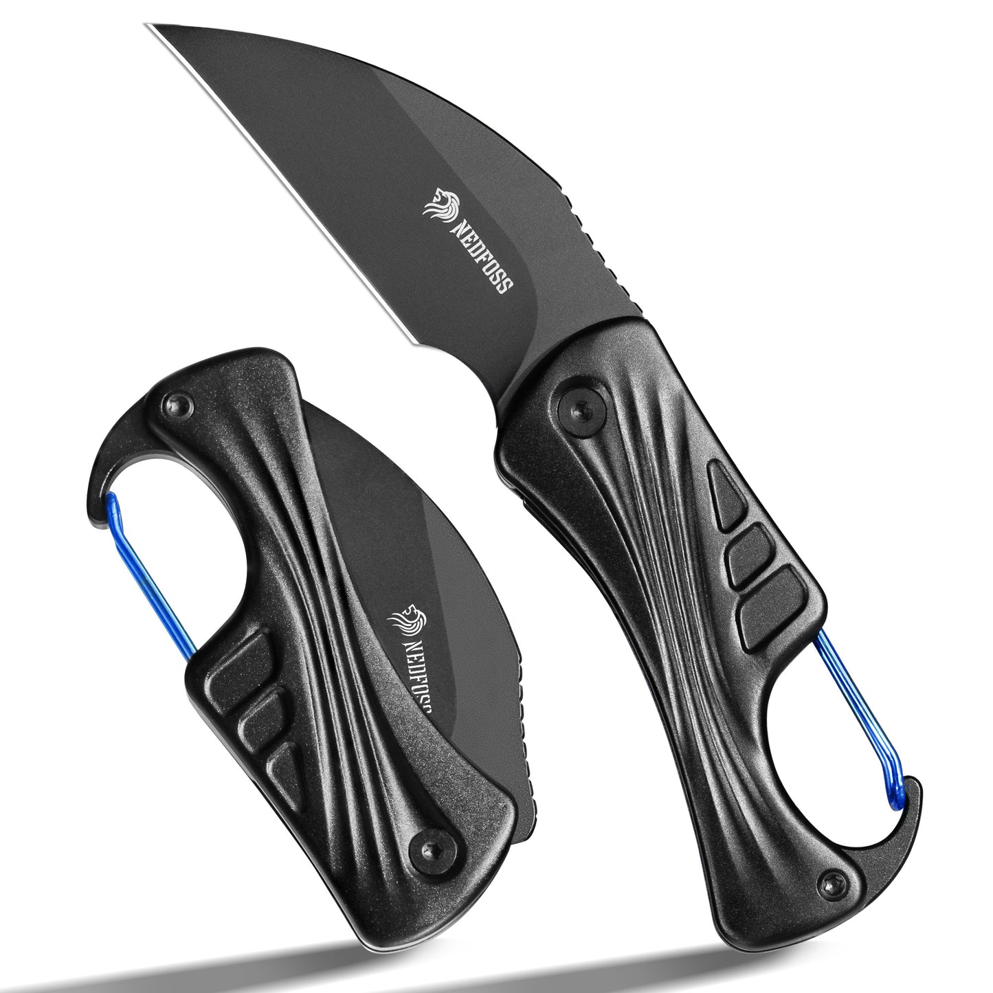 NedFoss FLAMINGO Klappmesser, 6cm D2 Stahl mini Taschenmesser mit Aluminiumgriff & Liner Lock, Schlüsselanhänger Messer mit Karabiner, EDC Messer für Alltag, Sammlung & Geschenk