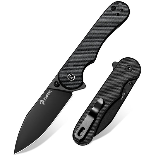 NedFoss BLACKBERRY Einhandmesser, D2 Stahl Slipjoint Klappmesser mit G10 Griff, Legales Taschenmesser 42a konform, EDC Messer für den Alltag, Sammlung & Geschenk