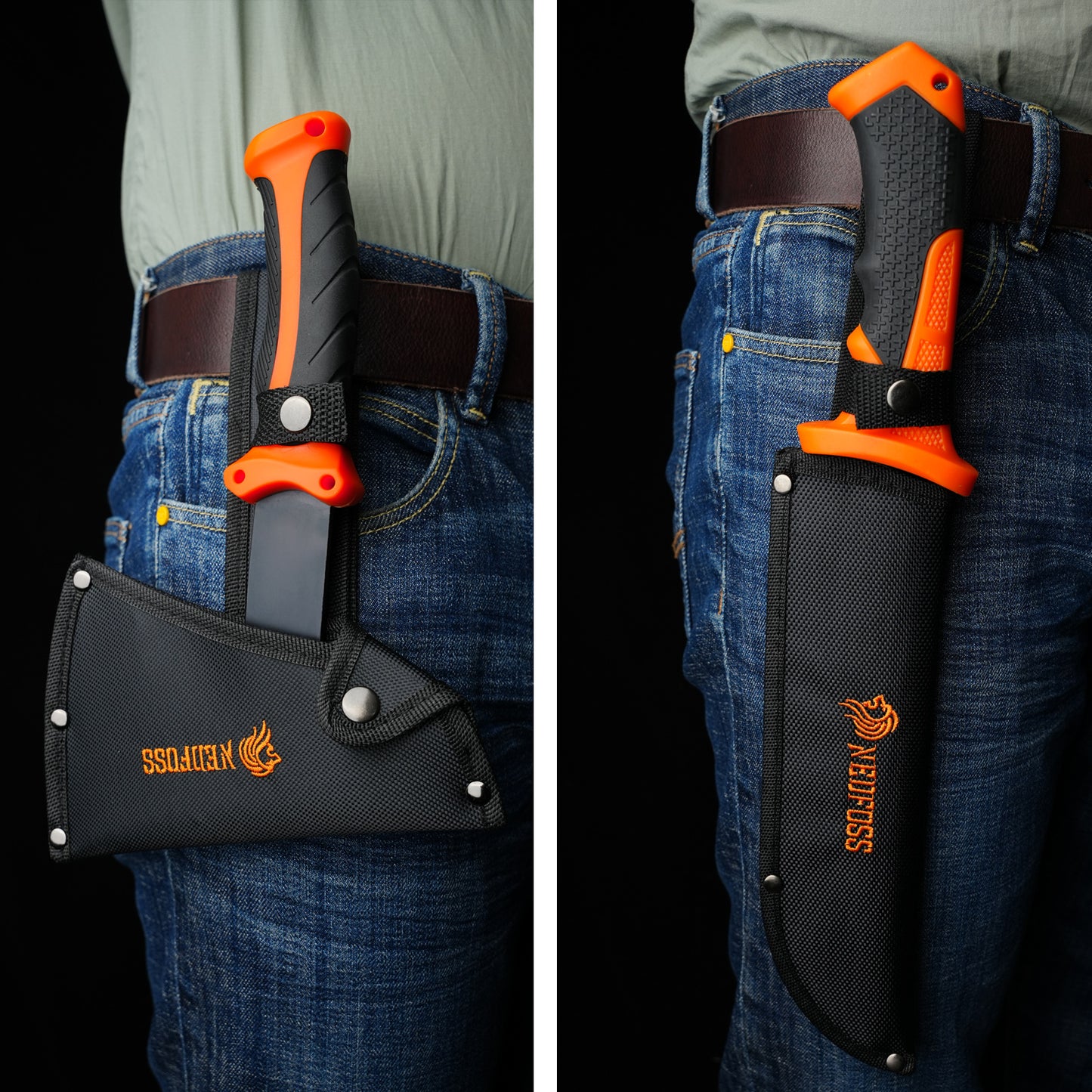 NedFoss JUNGLE AXES SET 2er Survival Outdoor Messer Set,  Camping Messer Set inkl. Camping Axt & Outdoor Messer